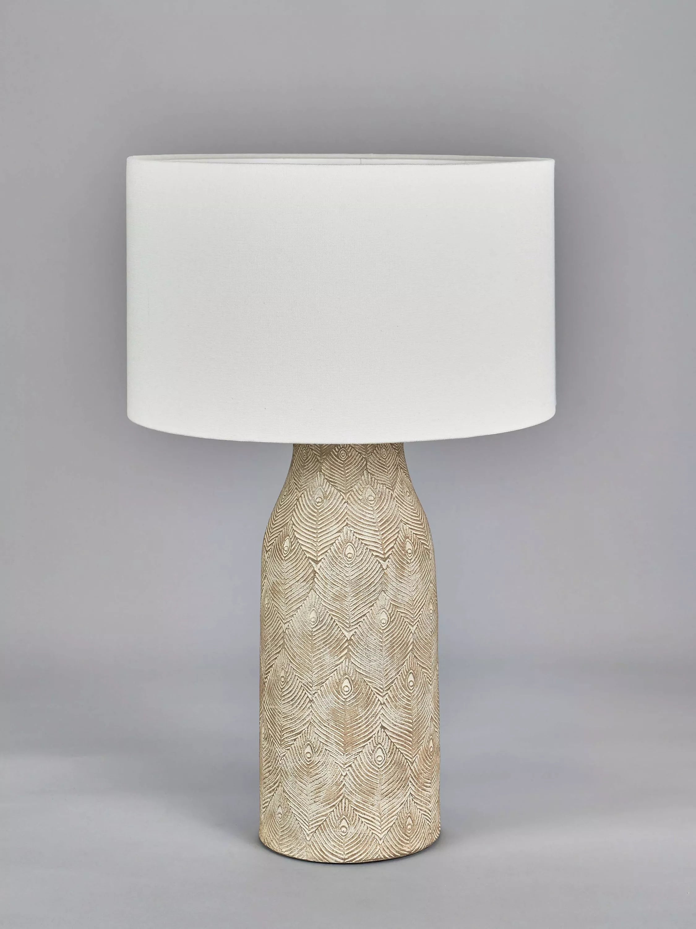 Pacific stoneware table lamp matte grey, imported from the UK