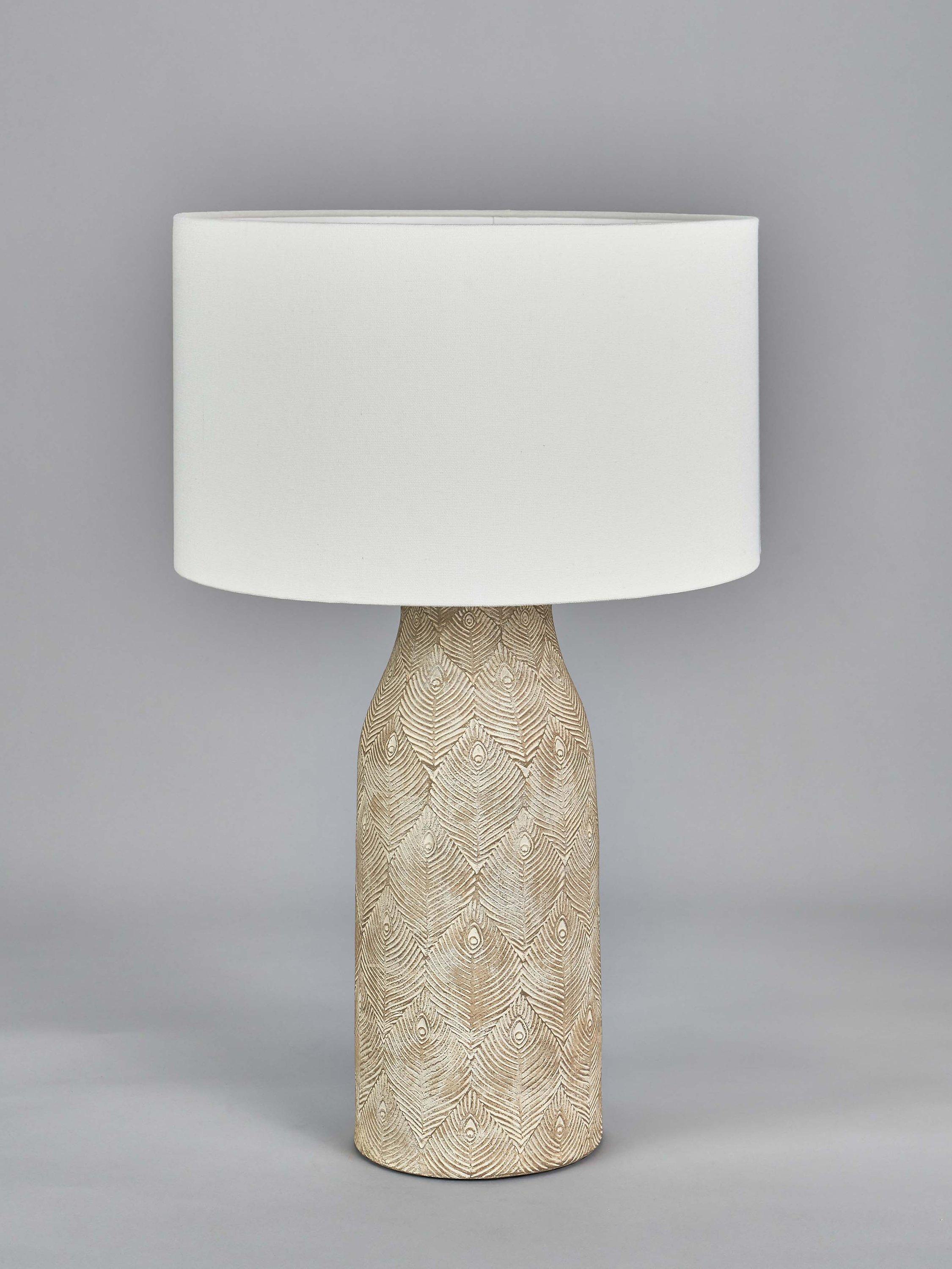 Pacific stoneware table lamp matte grey, imported from the UK