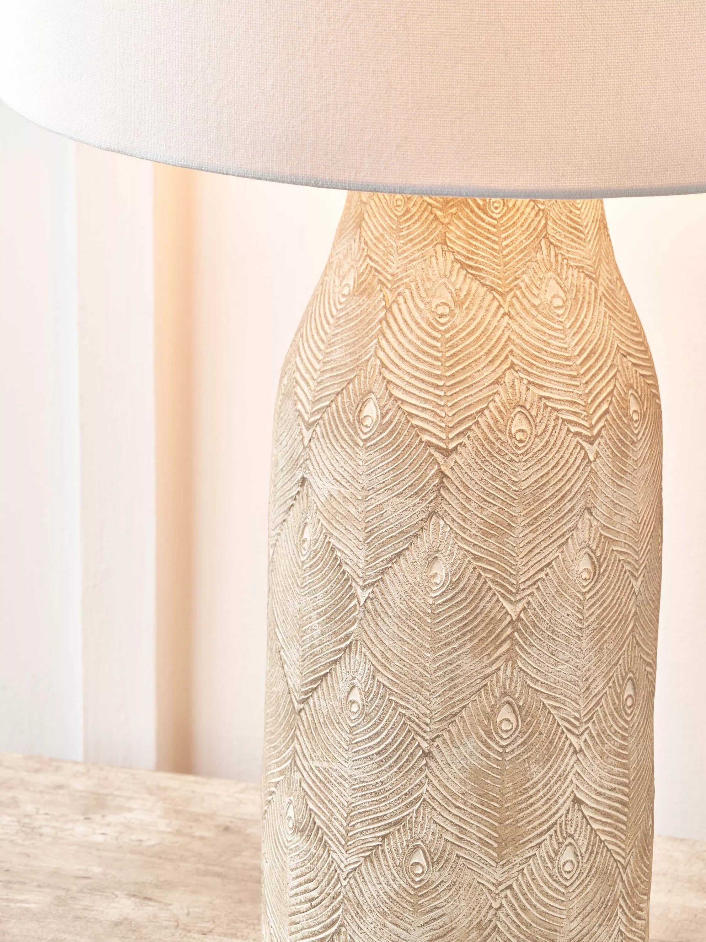 Pacific stoneware table lamp matte grey, imported from the UK