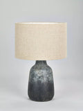 Pacific Vulcan stoneware table lamp grey with jute shade - British product