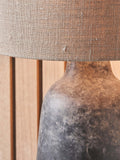 Pacific Vulcan stoneware table lamp grey with jute shade - British product
