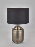 Pacific Zuri table lamp brass hand-hammered linen shade (British brand)