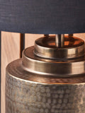 Pacific Zuri table lamp brass hand-hammered linen shade (British brand)