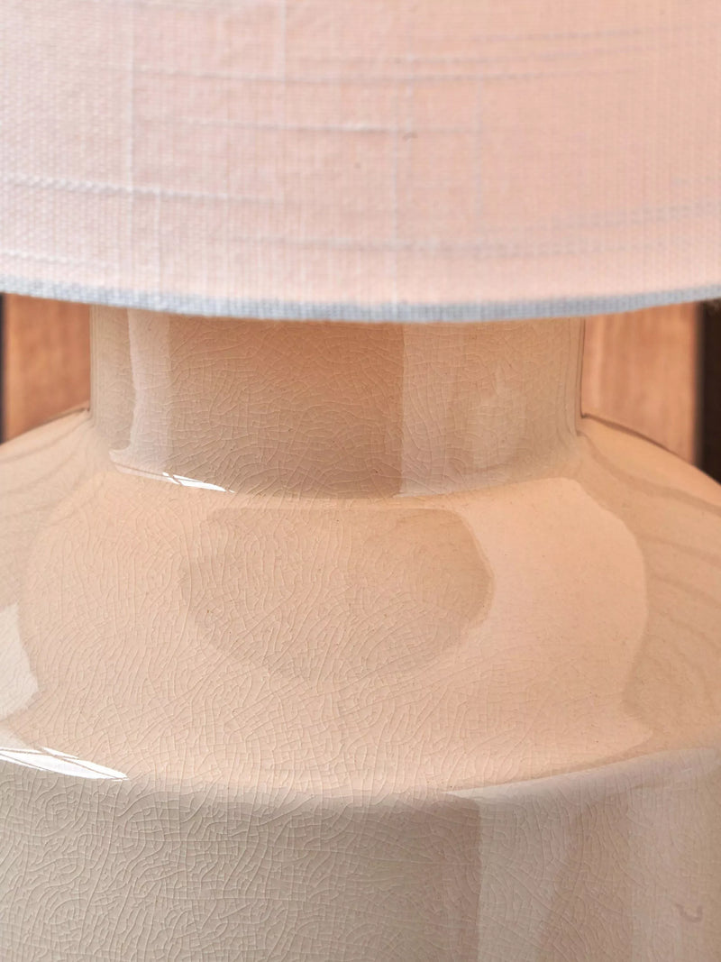 Pacific Nora ceramic table lamp cream shade - British product