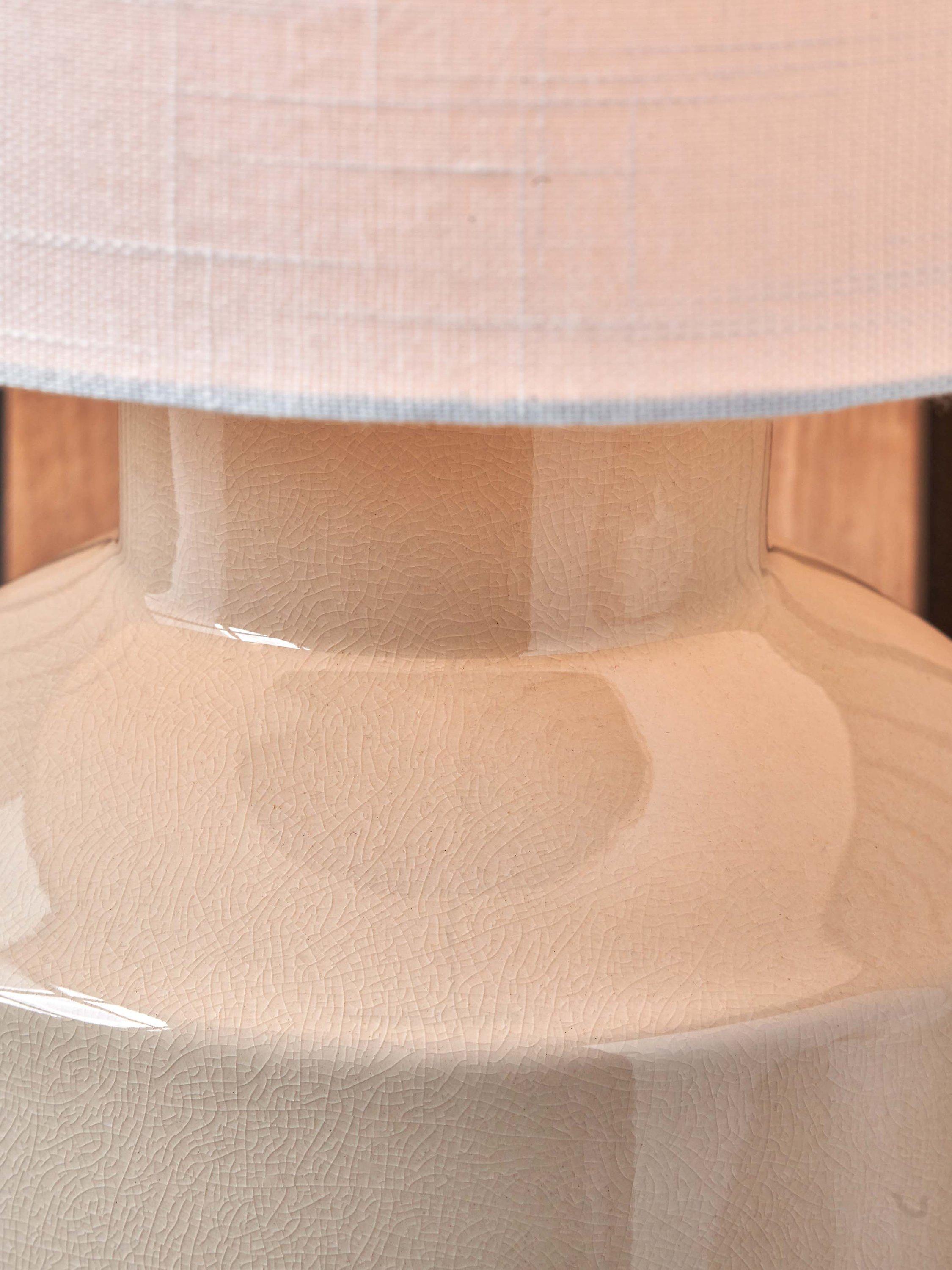 Pacific Nora ceramic table lamp cream shade - British product