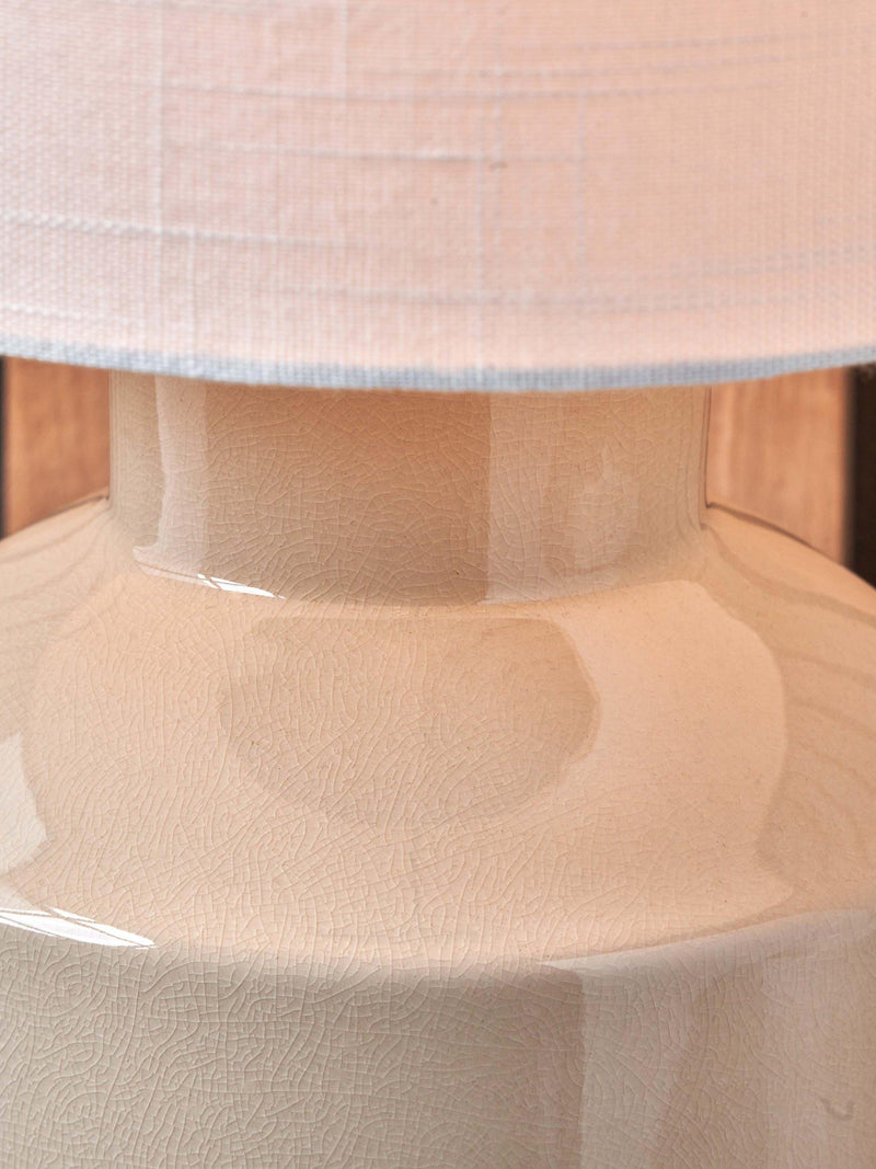 Pacific Nora ceramic table lamp cream shade - British product