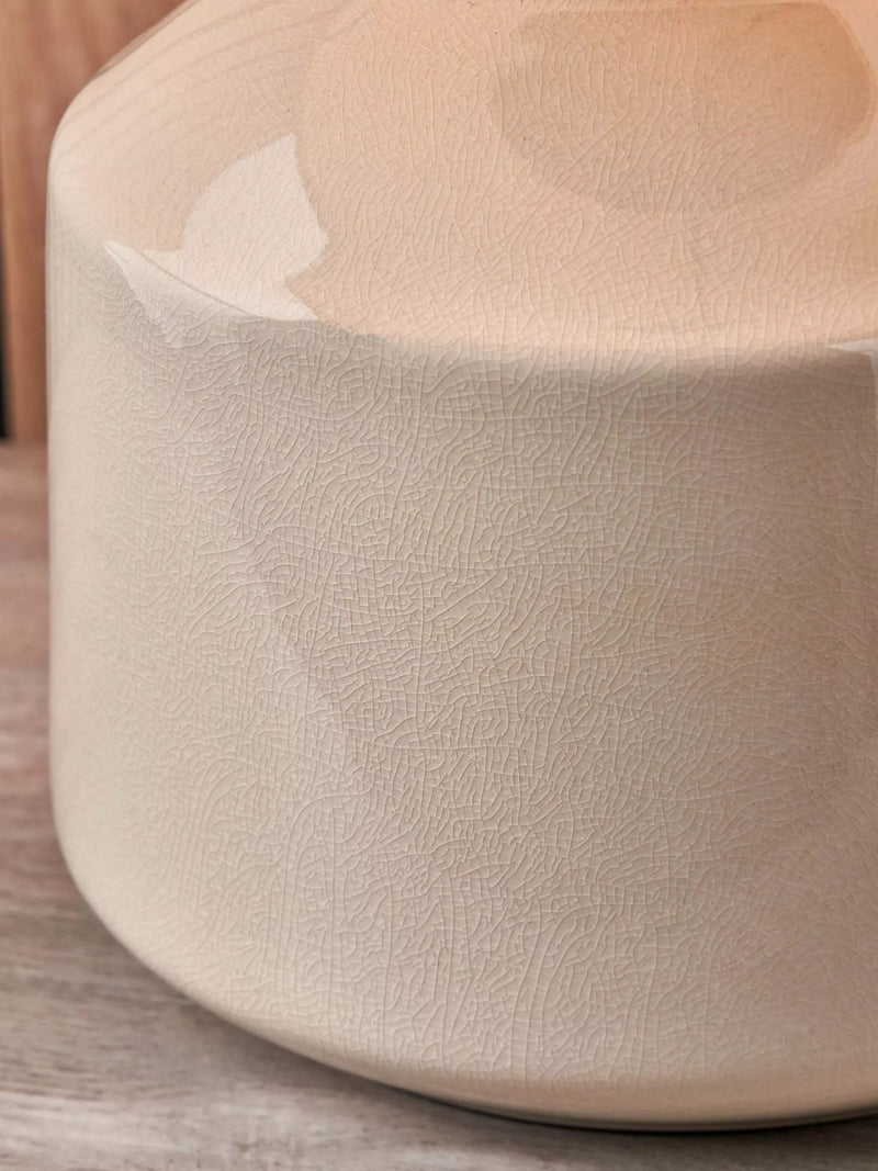 Pacific Nora ceramic table lamp cream shade - British product