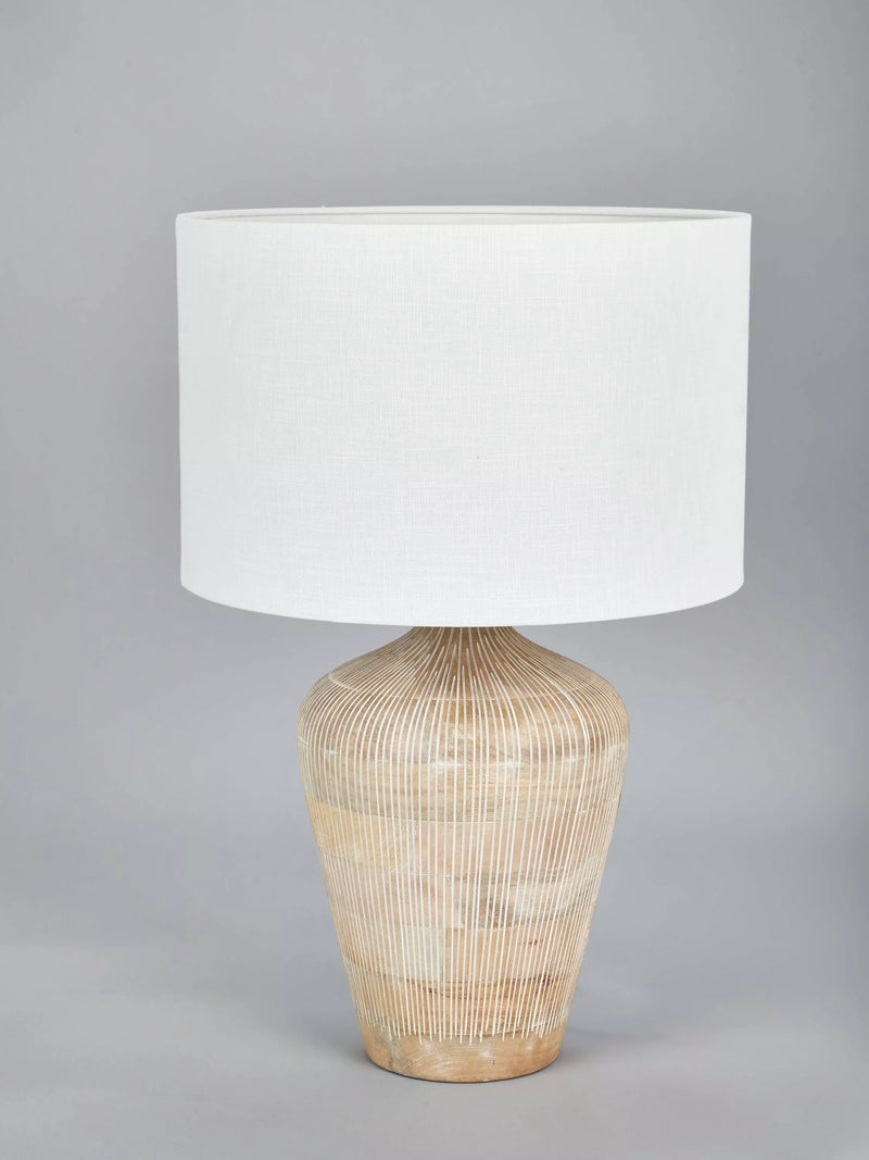 Pacific Taika wooden table lamp white wash medium - British product