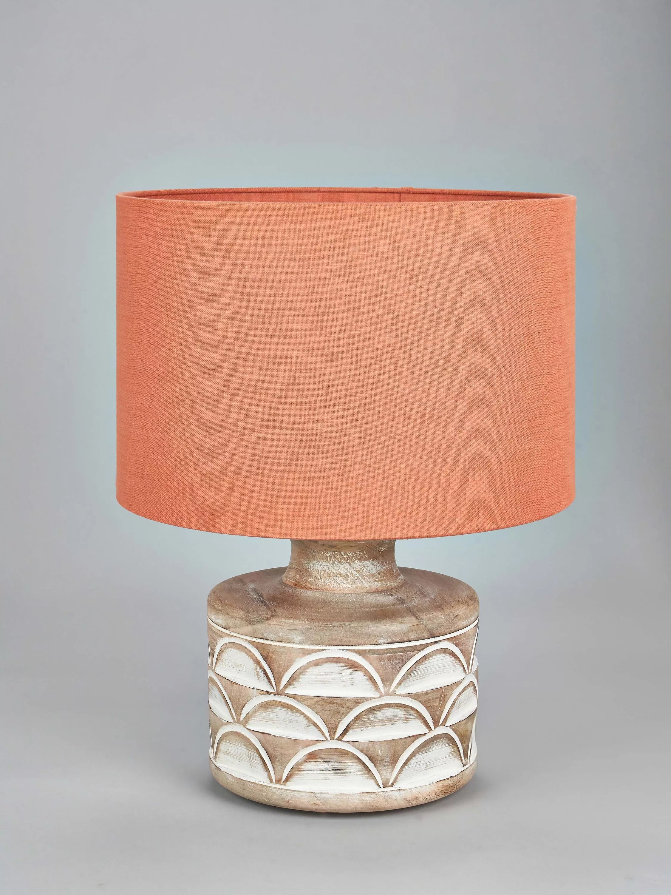 Pacific curved wood white wash large table lamp - British product