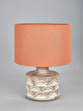 Pacific curved wood white wash large table lamp - British product