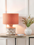 Pacific curved wood white wash large table lamp - British product