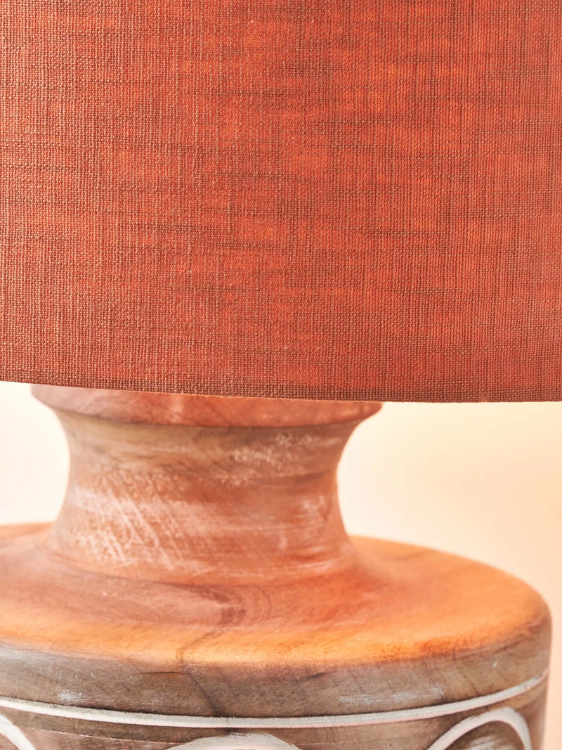Pacific curved wood white wash large table lamp - British product
