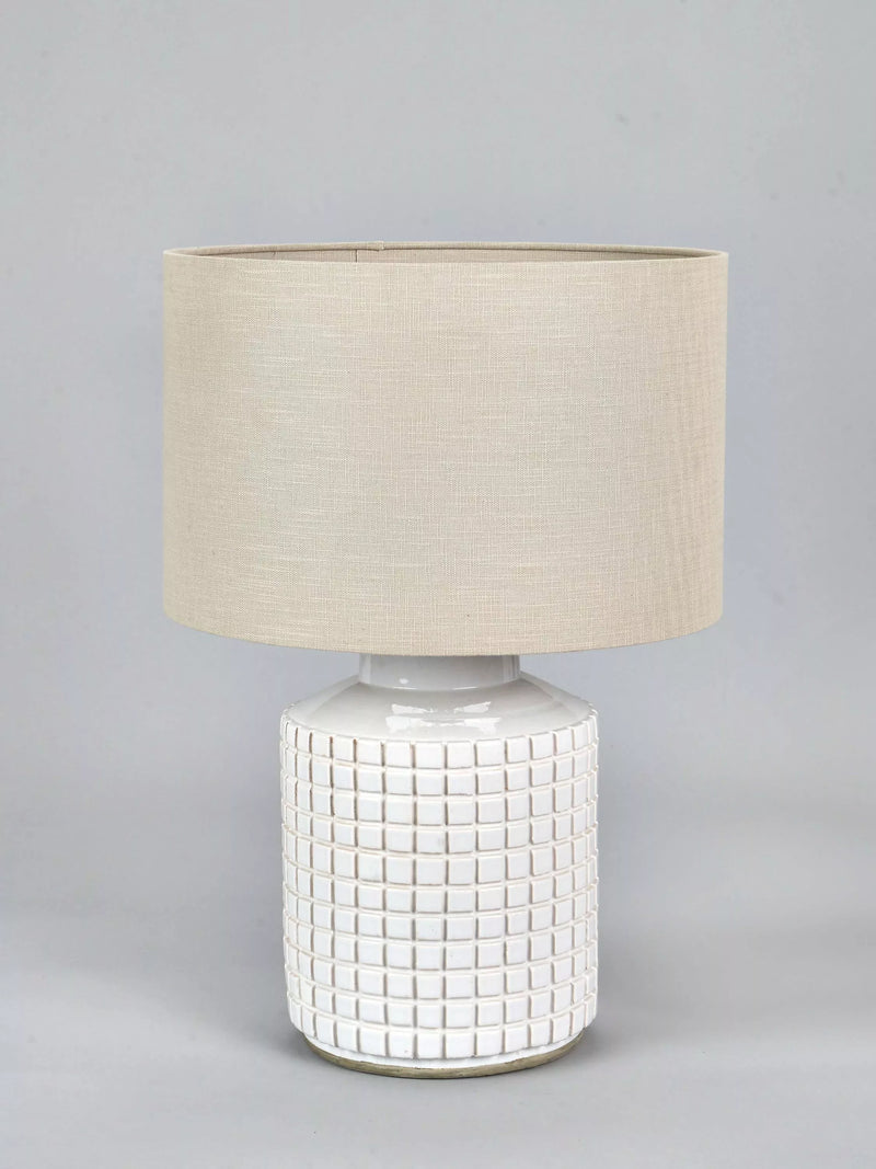 Pacific stoneware lamp white 52cm - British product