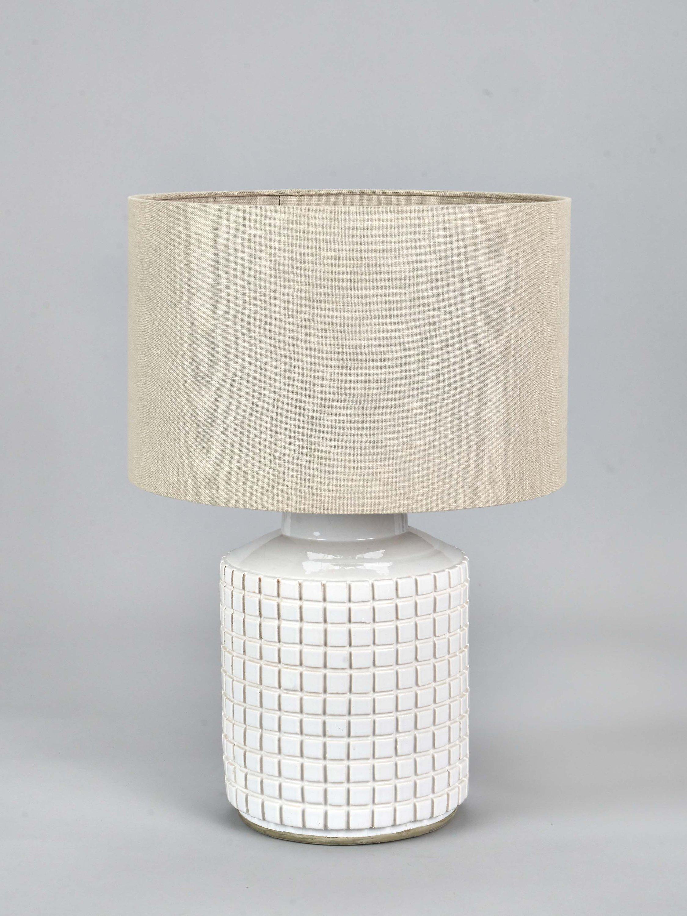 Pacific stoneware lamp white 52cm - British product