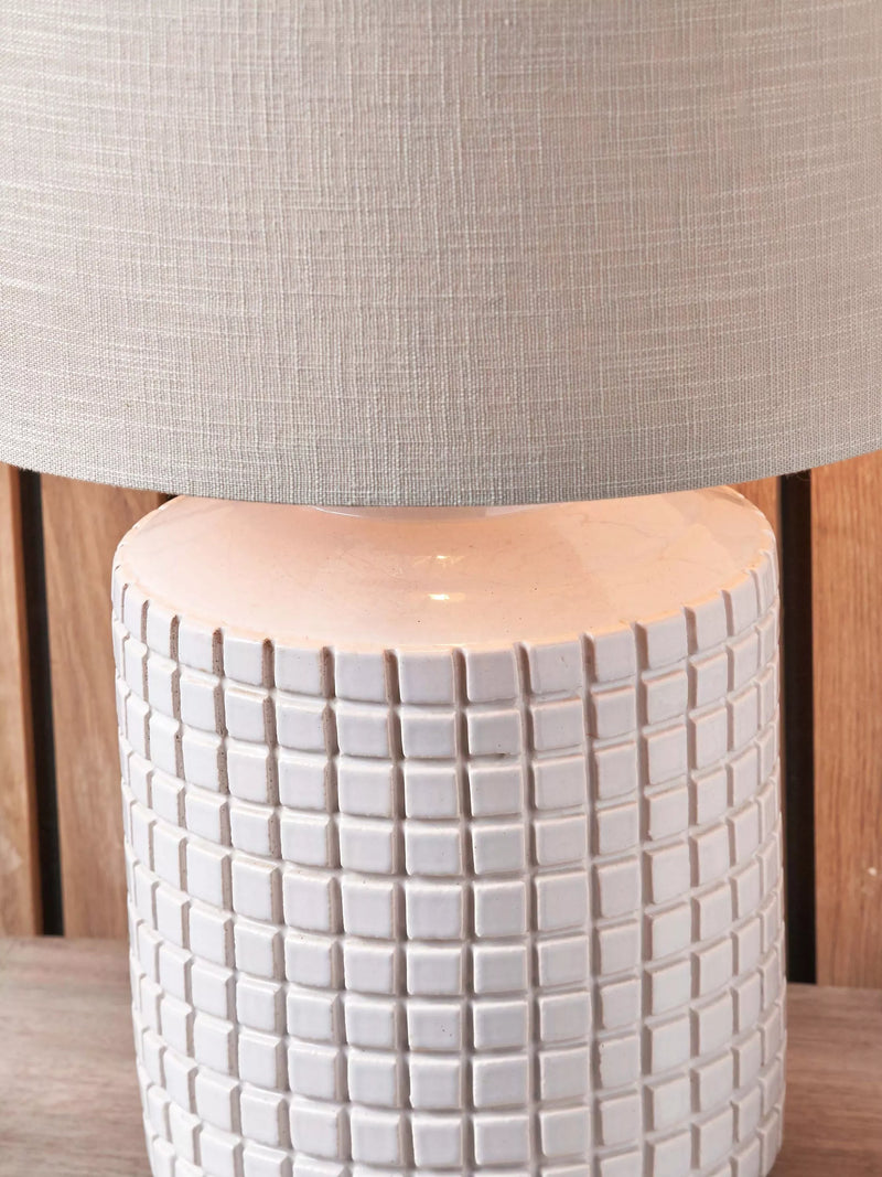 Pacific stoneware lamp white 52cm - British product