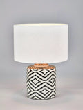 Pacific Chirala ceramic table lamp Black/White 46cm, imported from the UK