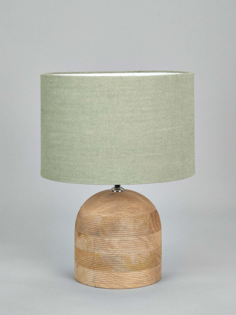 Pacific Nelu wooden dome table lamp natural finish, UK version