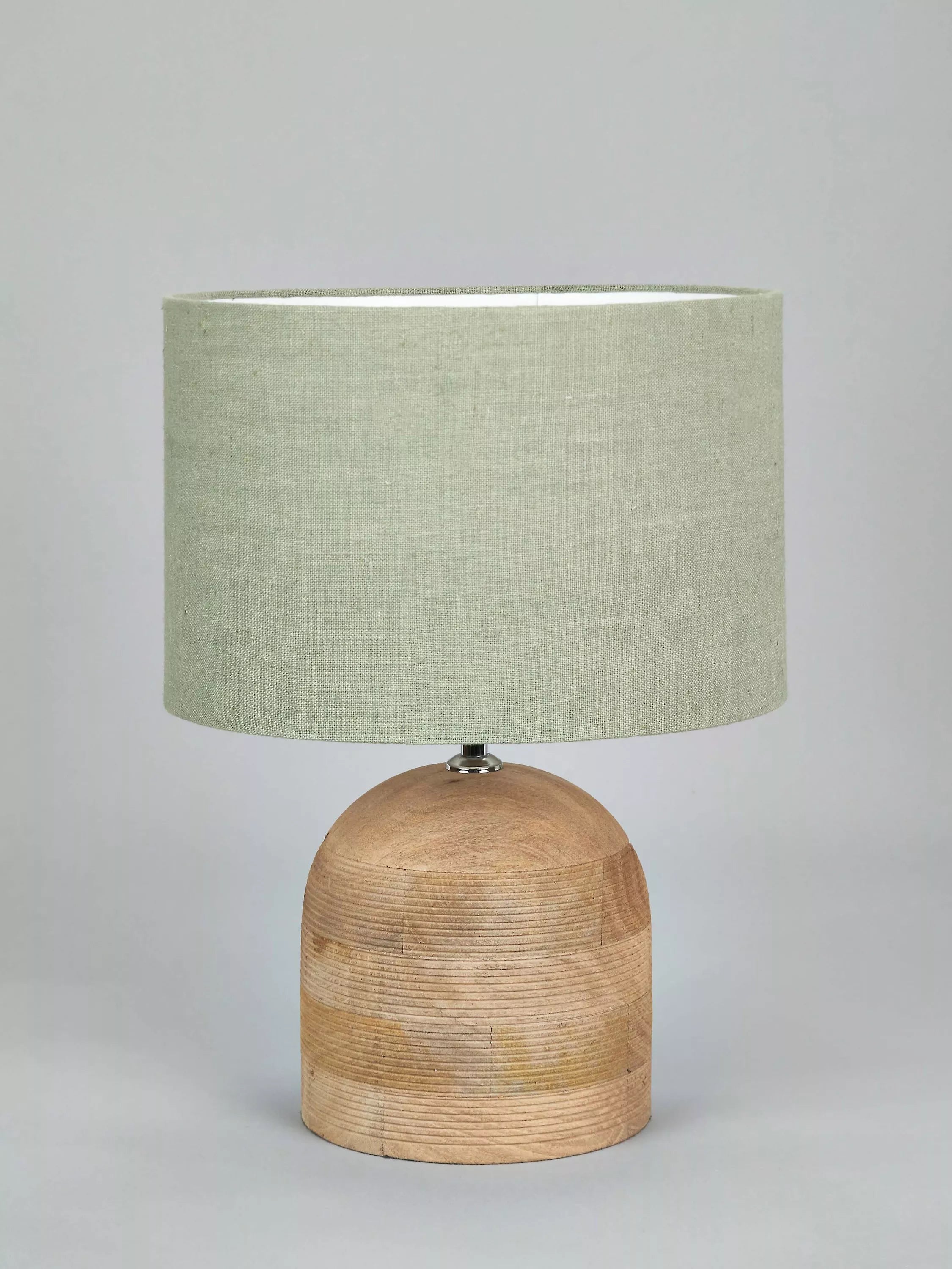 Pacific Nelu wooden dome table lamp natural finish, UK version
