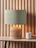 Pacific Nelu wooden dome table lamp natural finish, UK version