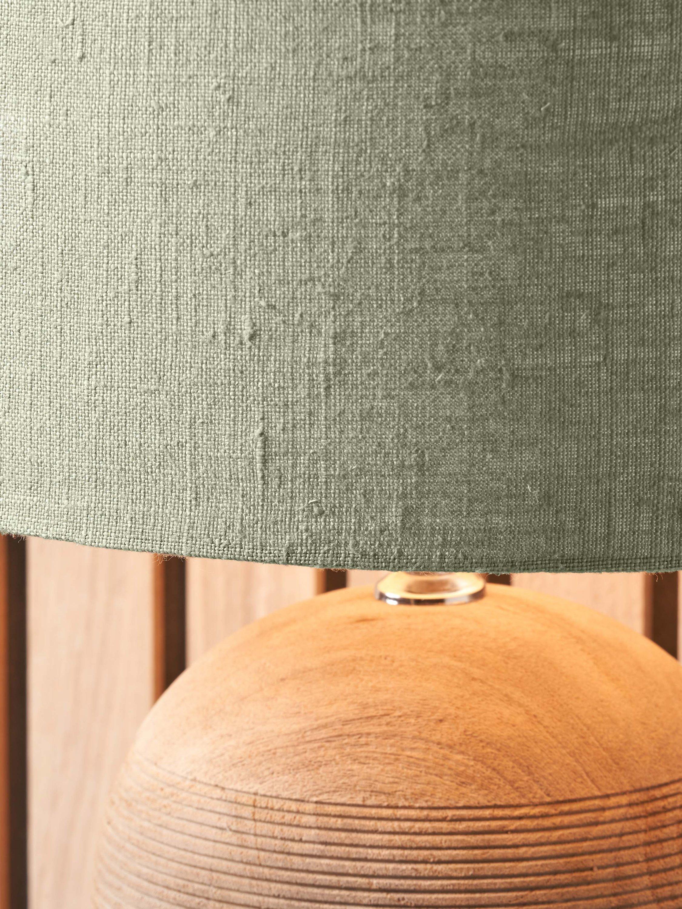 Pacific Nelu wooden dome table lamp natural finish, UK version
