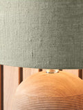 Pacific Nelu wooden dome table lamp natural finish, UK version