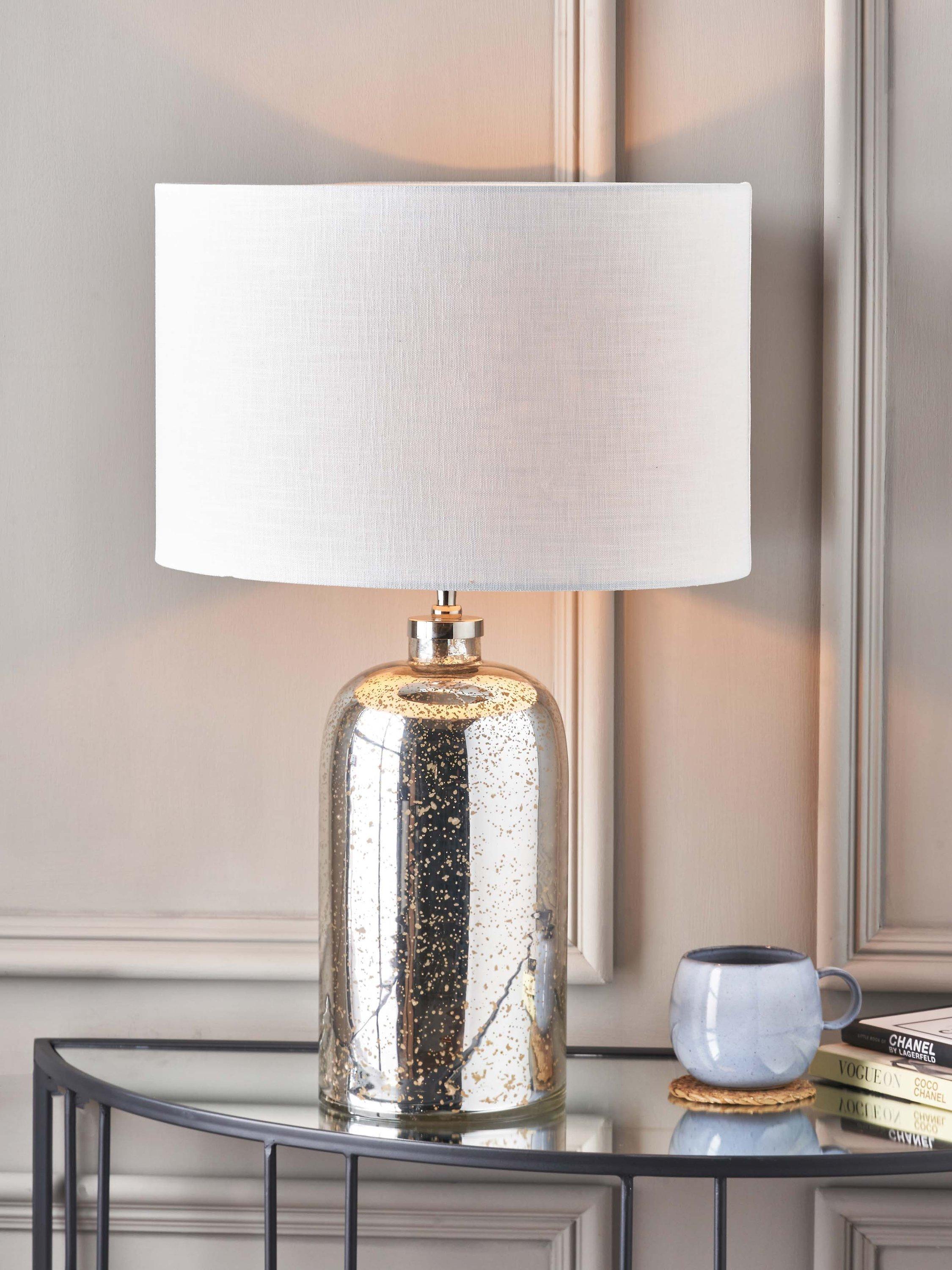 Pacific Ophelia mercury glass table lamp medium size, imported from the UK
