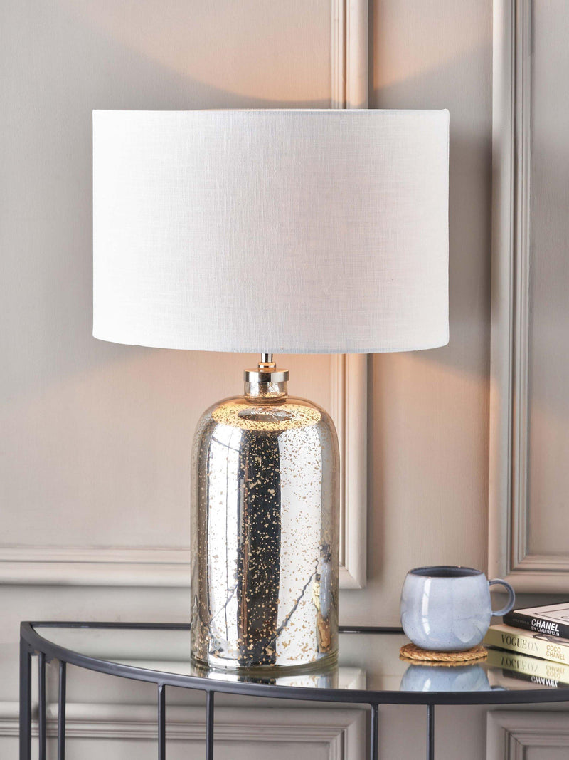 Pacific Ophelia mercury glass table lamp medium size, imported from the UK