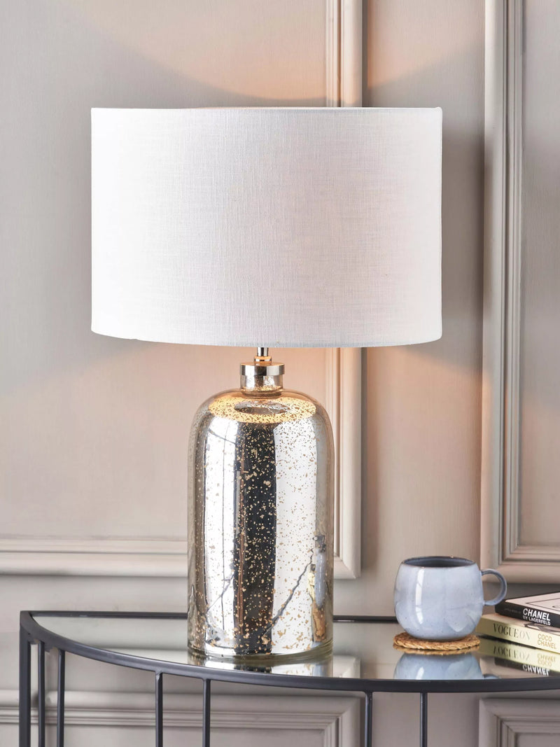 Pacific Ophelia mercury glass table lamp medium size, imported from the UK