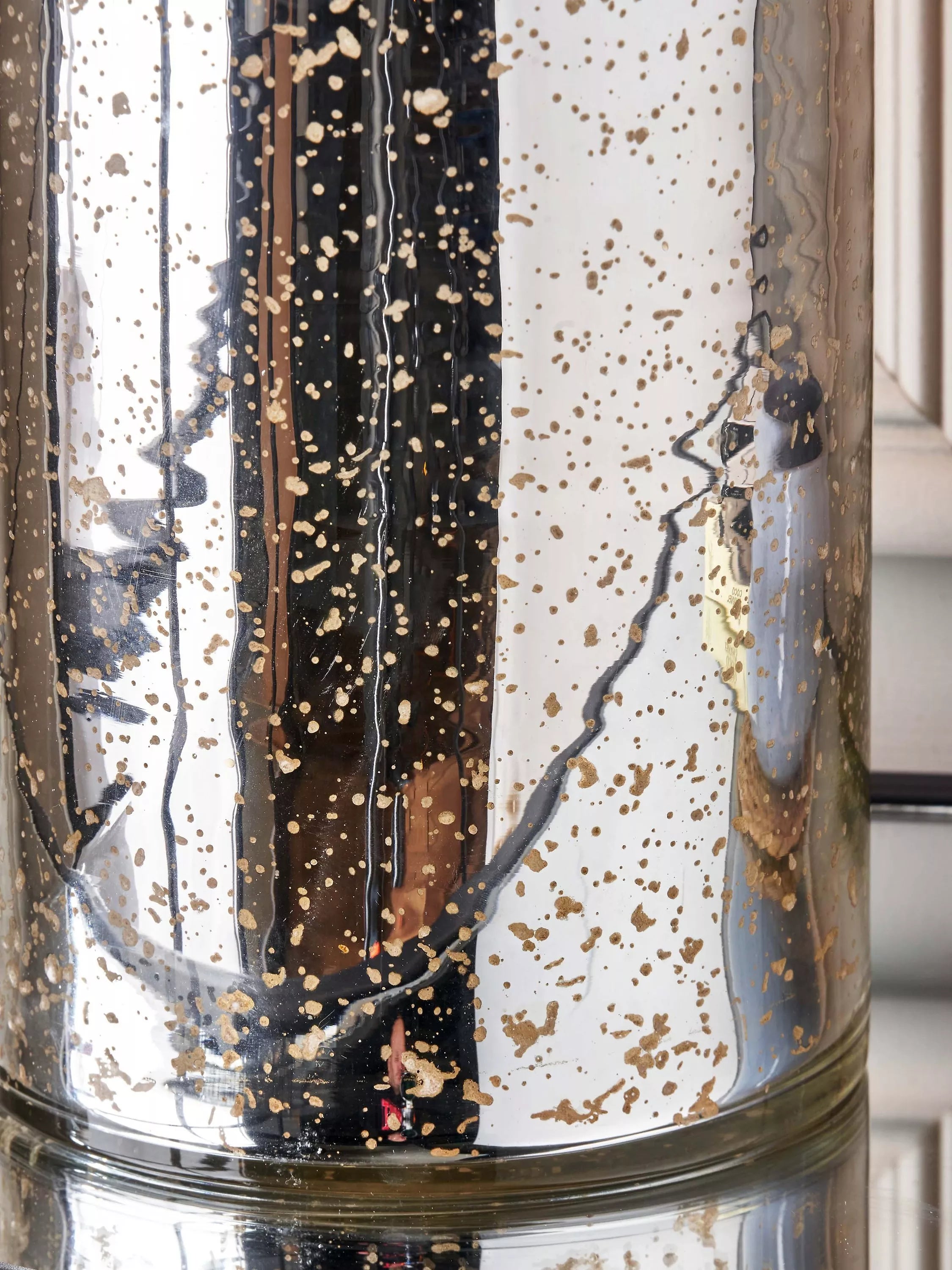 Pacific Ophelia mercury glass table lamp medium size, imported from the UK