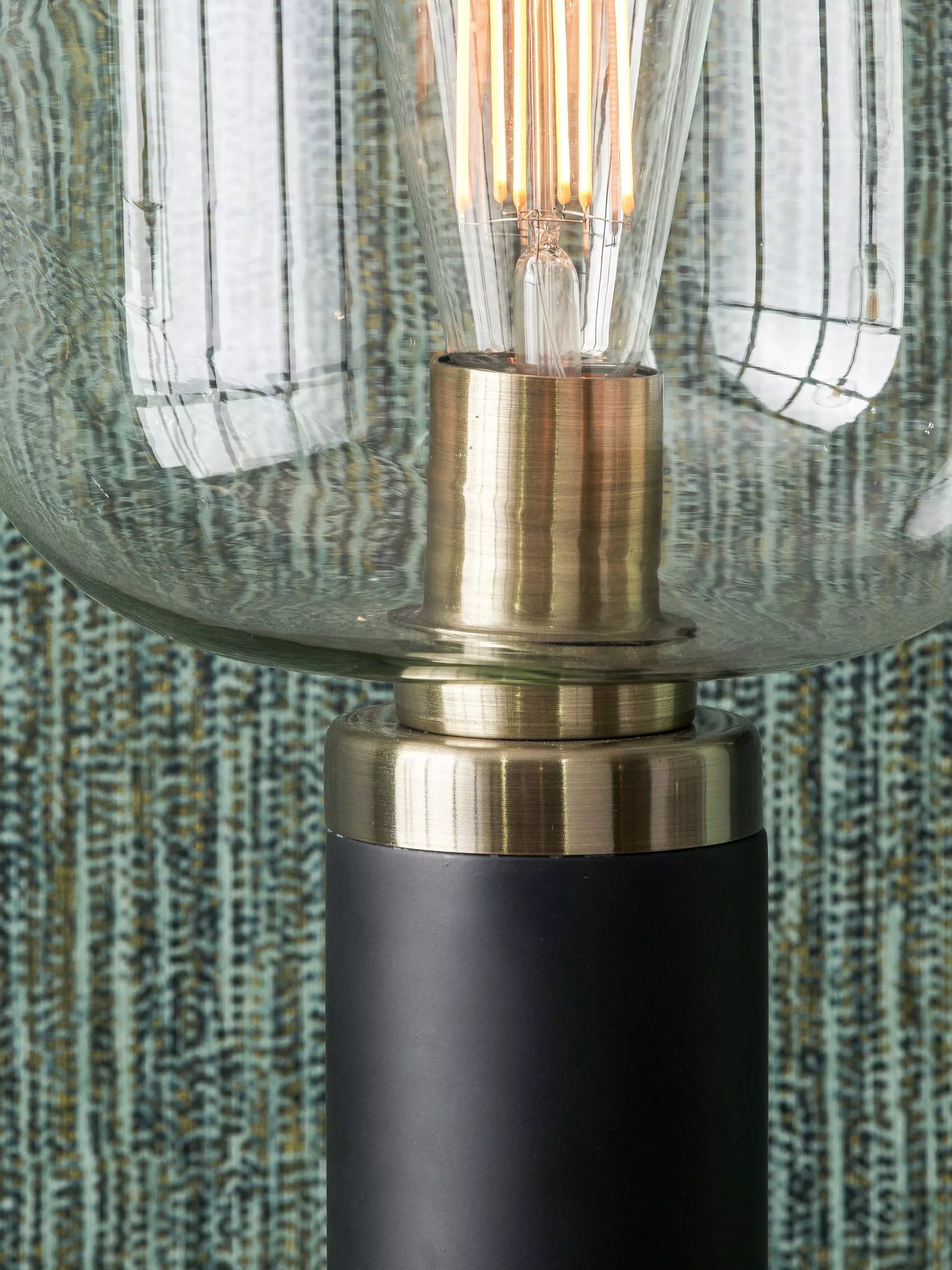 Pacific Florence glass pendant ceiling light black gold (British brand)