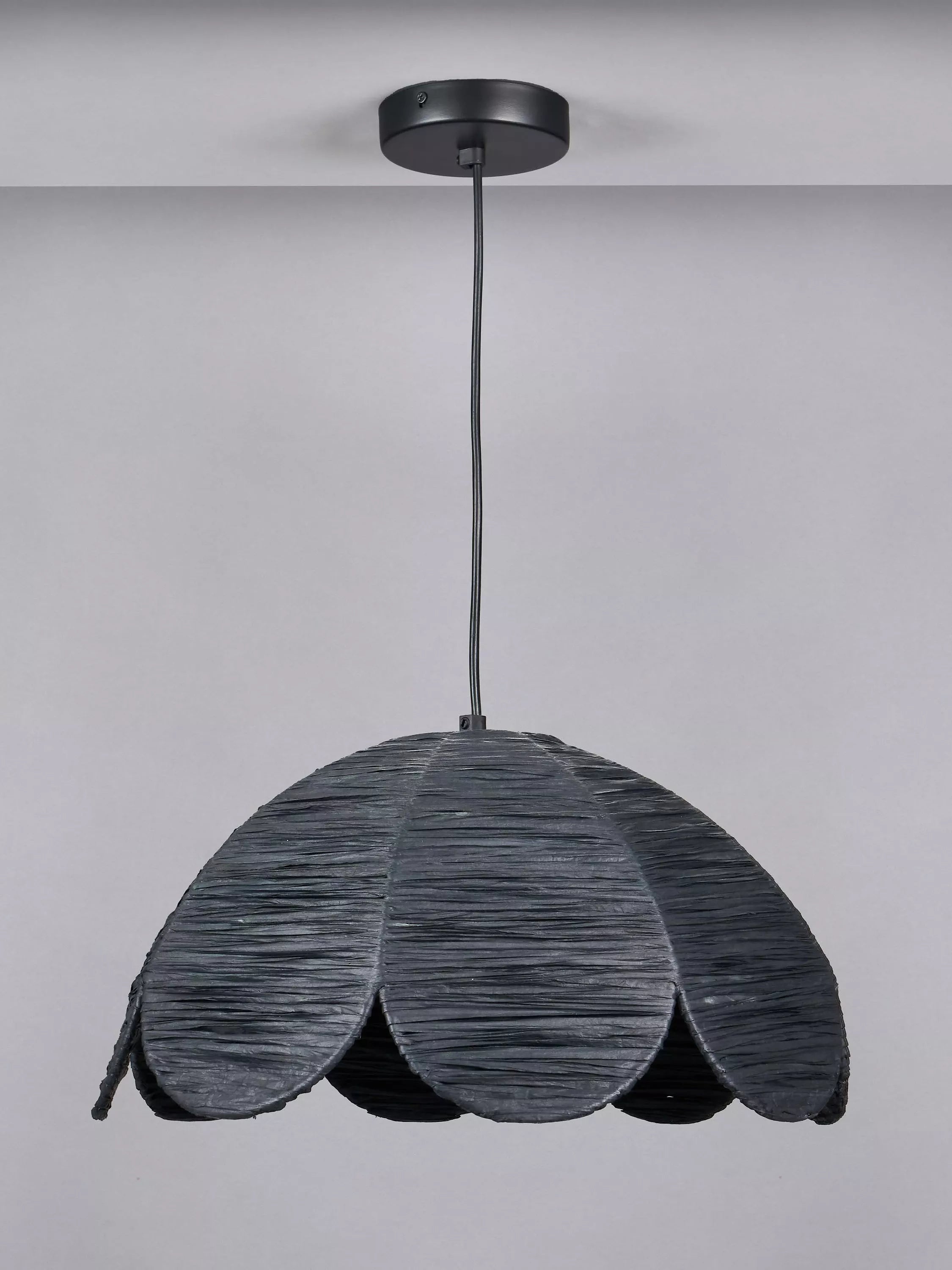 Pacific black raffia pendant ceiling light (British brand)