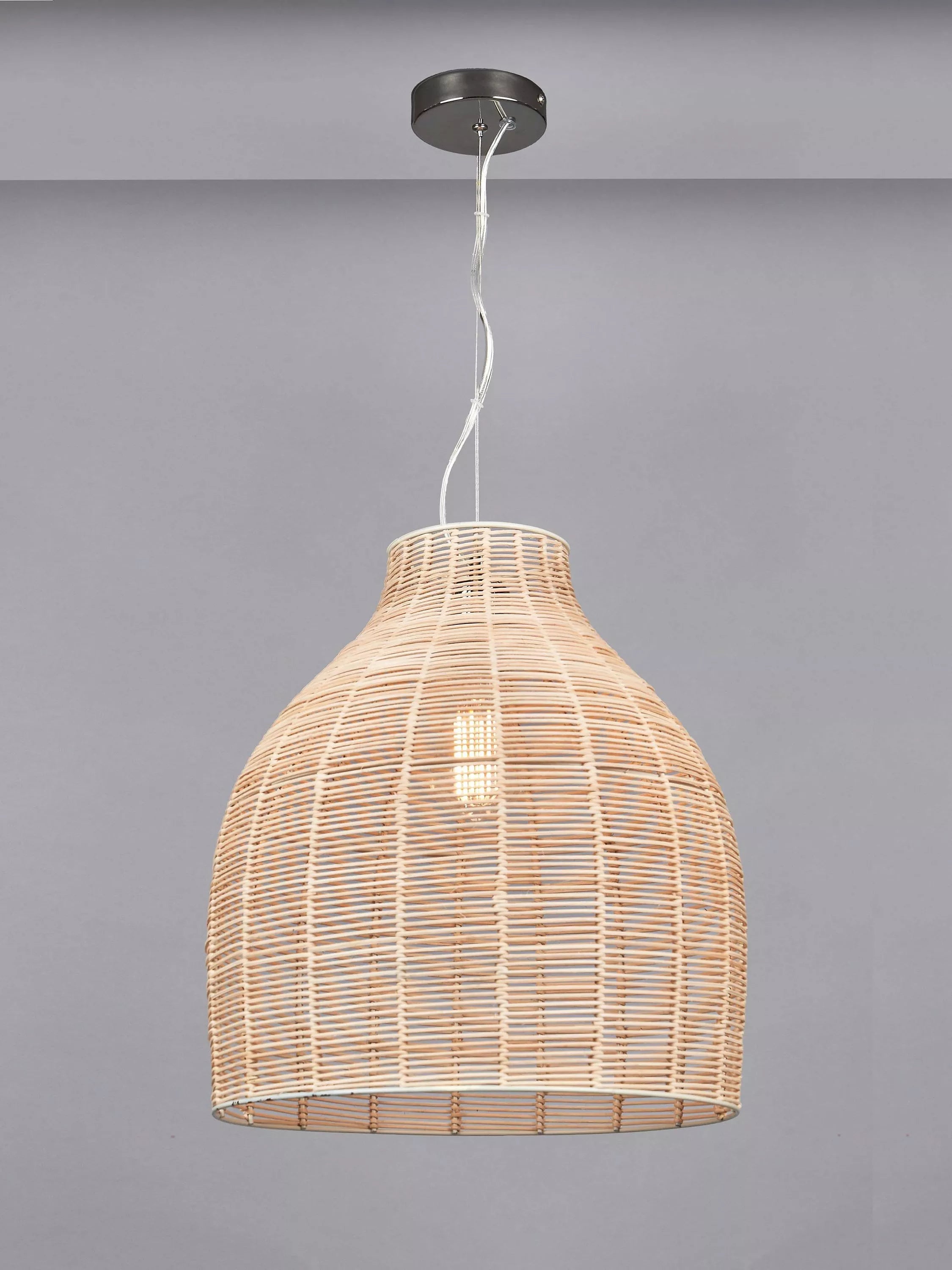 Pacific Caswell natural rattan pendant light 40cm, UK version