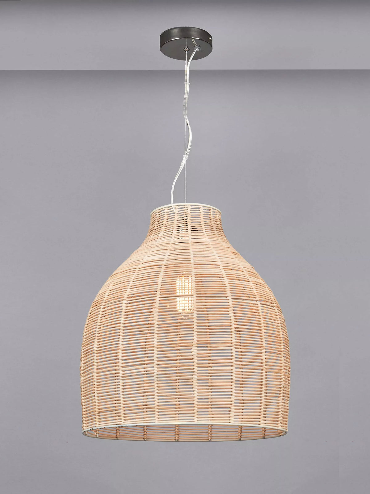 Pacific Caswell natural rattan pendant light 40cm, UK version