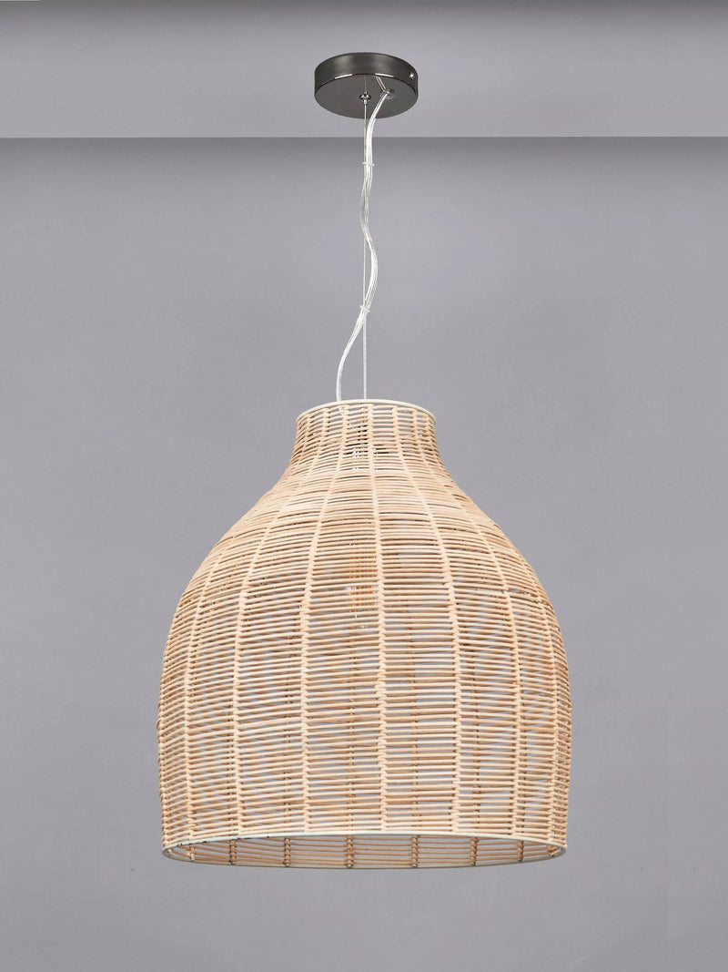 Pacific Caswell natural rattan pendant light 40cm, UK version