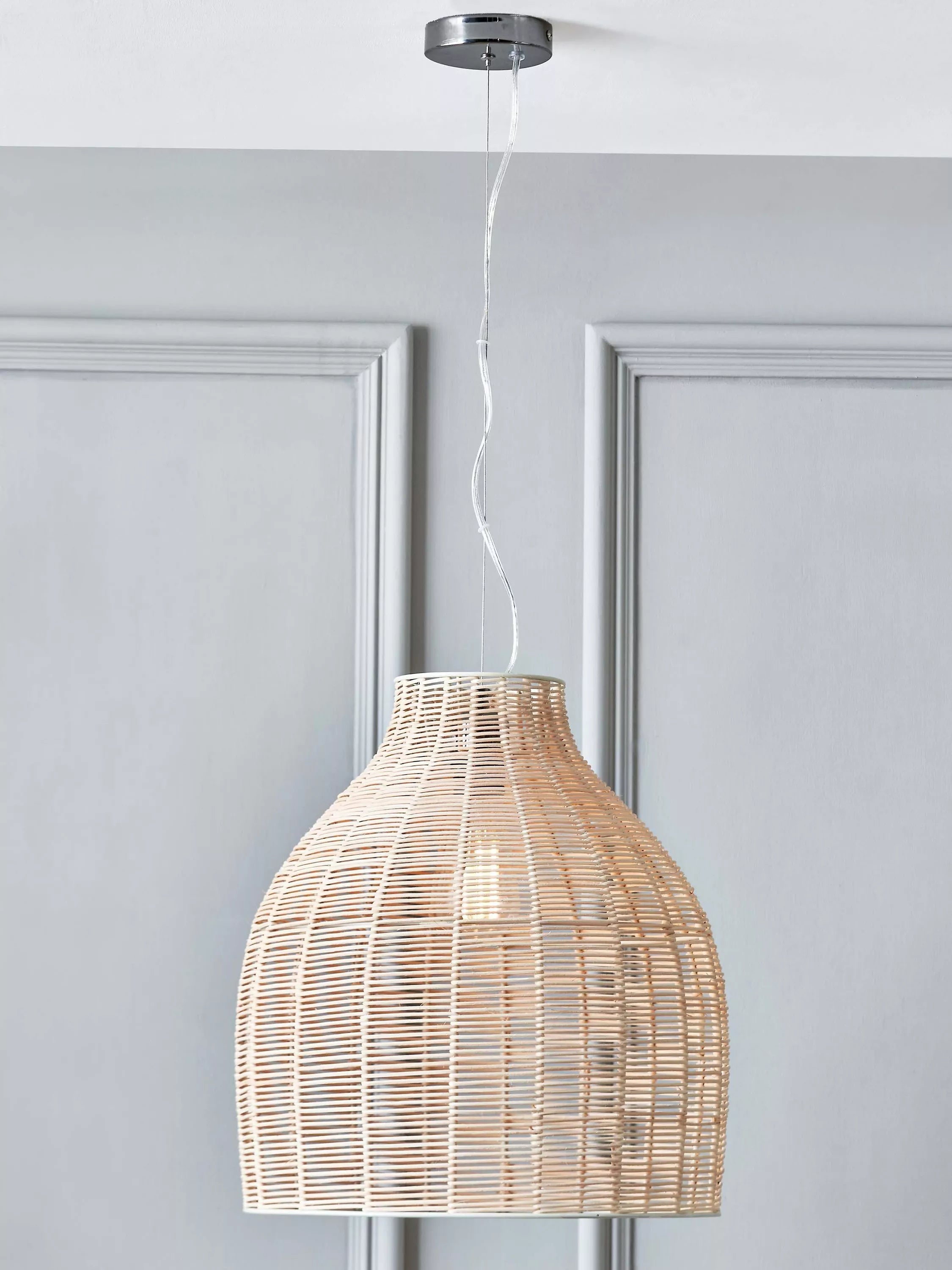 Pacific Caswell natural rattan pendant light 40cm, UK version