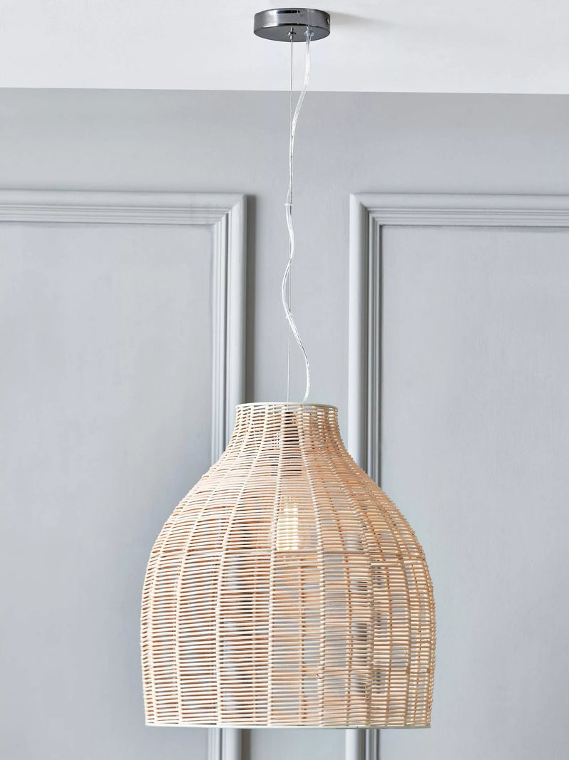 Pacific Caswell natural rattan pendant light 40cm, UK version
