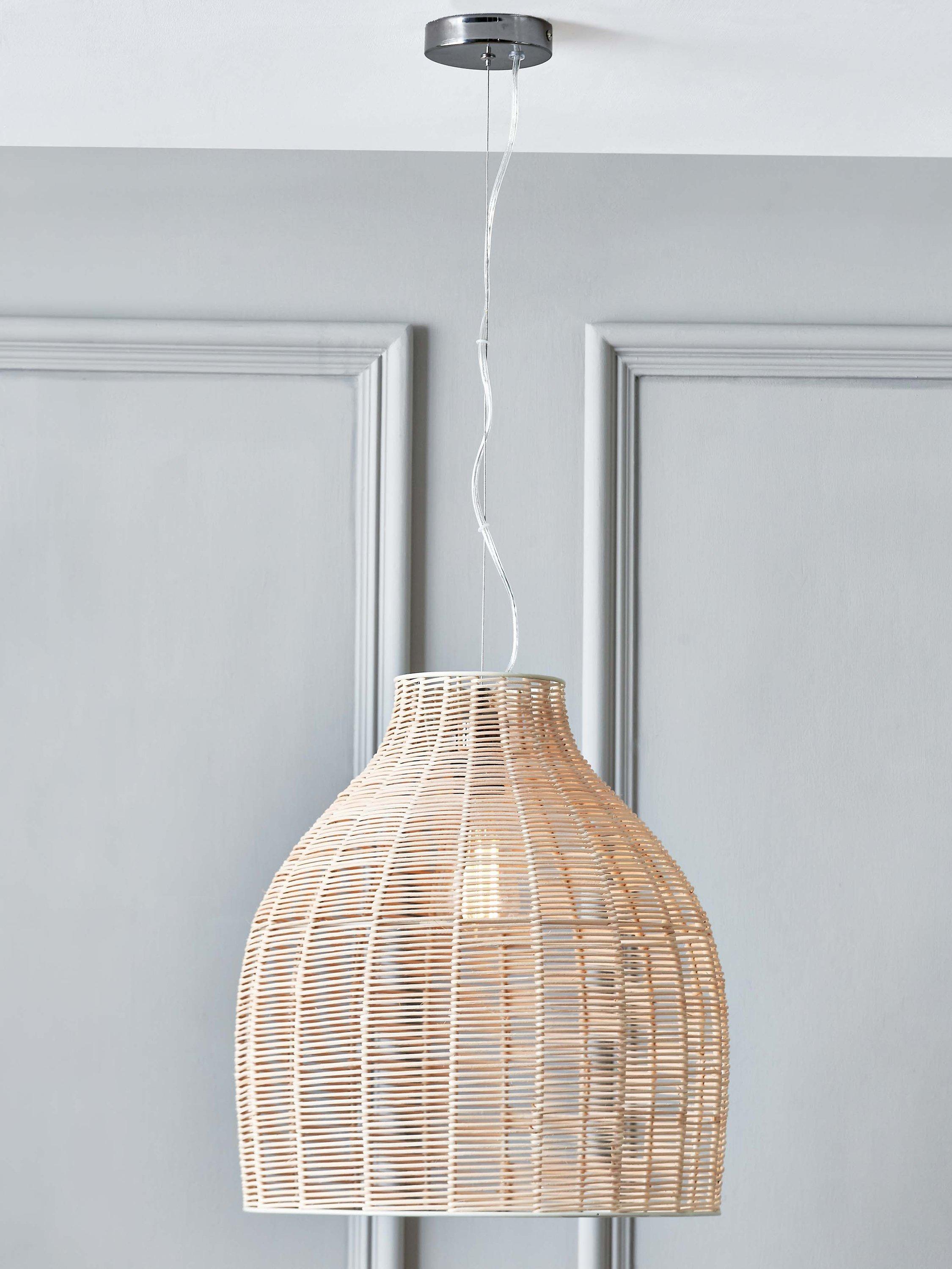 Pacific Caswell natural rattan pendant light 40cm, UK version