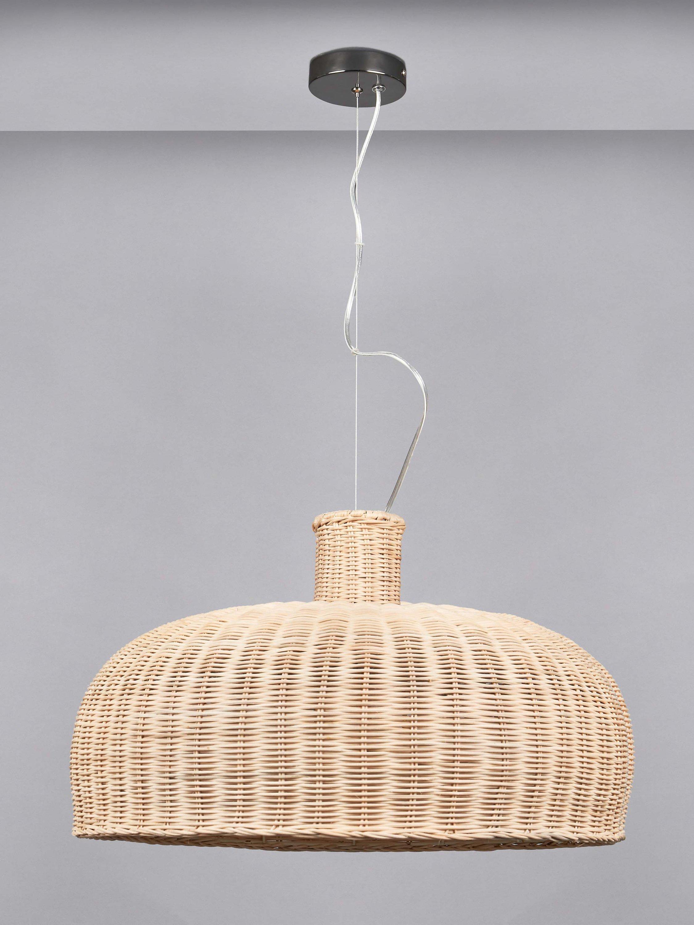 Pacific Caswell natural dome pendant light 31x52cm, UK version