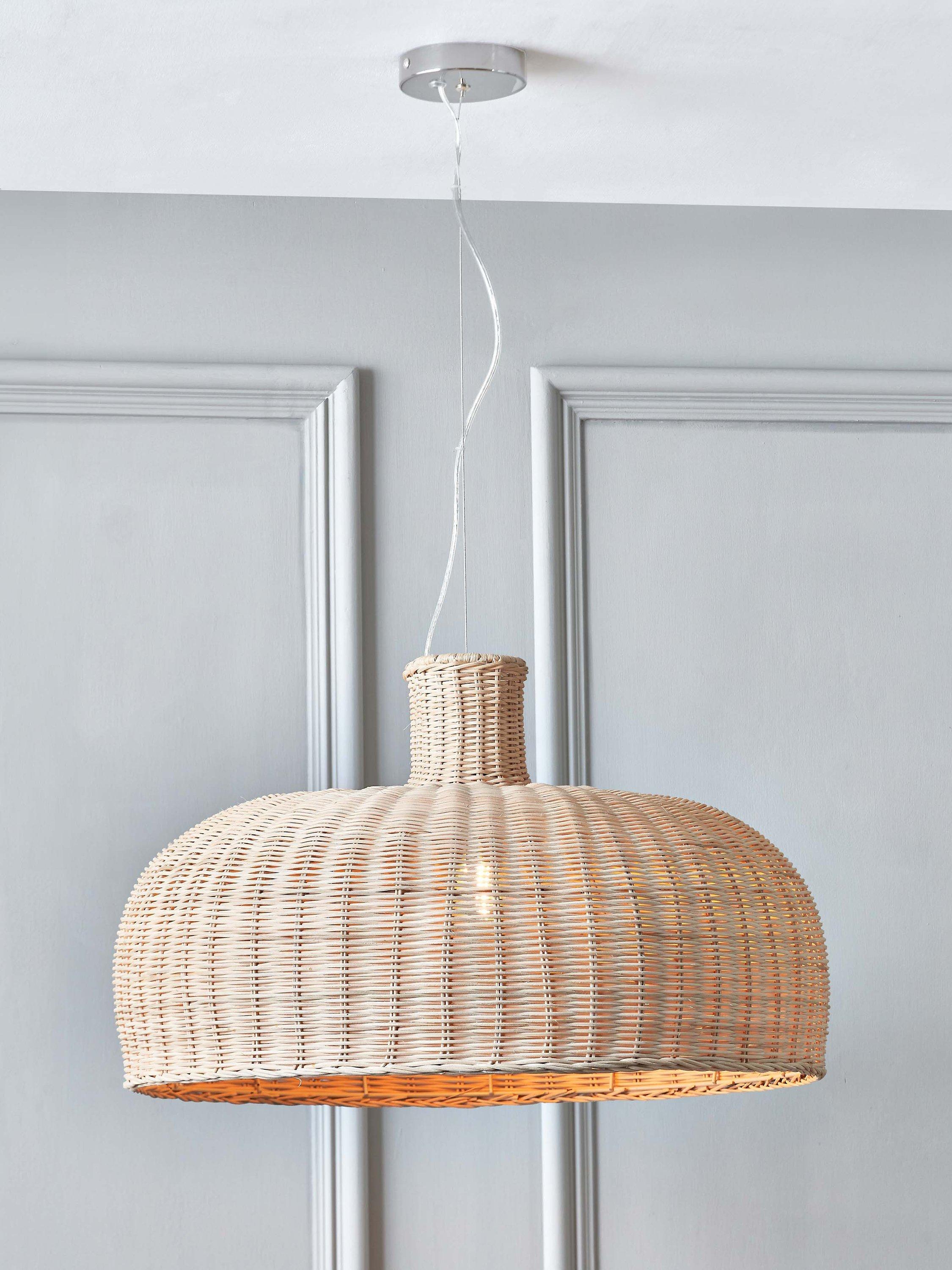Pacific Caswell natural dome pendant light 31x52cm, UK version
