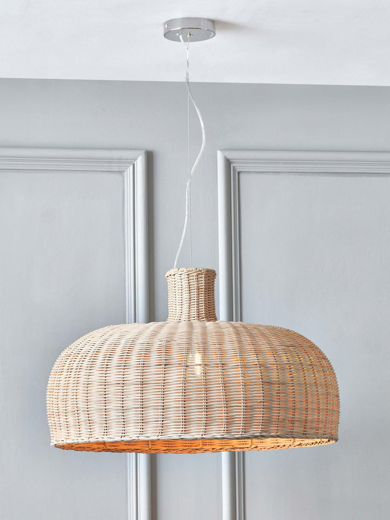 Pacific Caswell natural dome pendant light 31x52cm, UK version