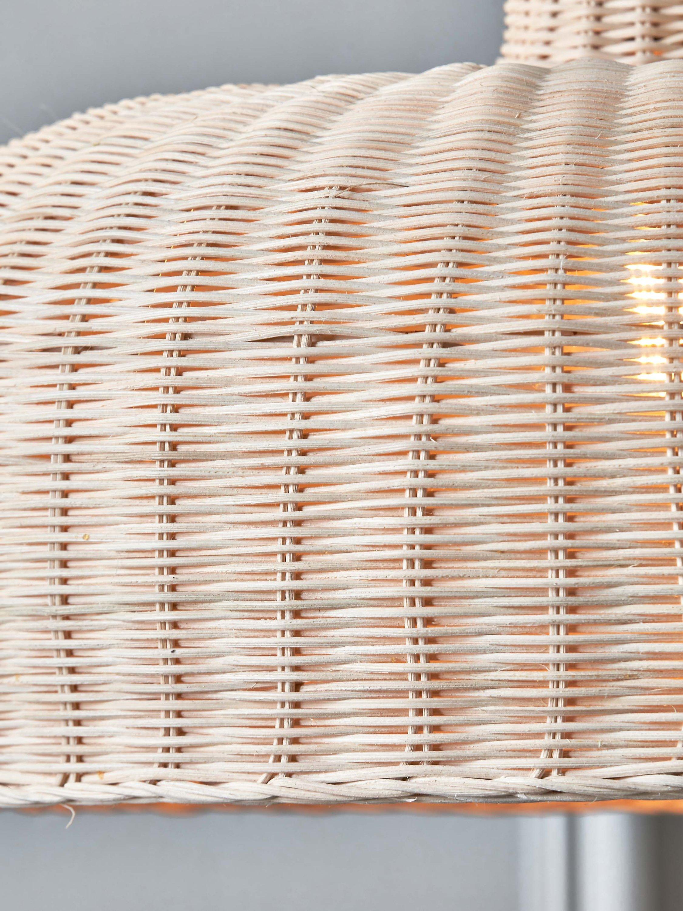 Pacific Caswell natural dome pendant light 31x52cm, UK version