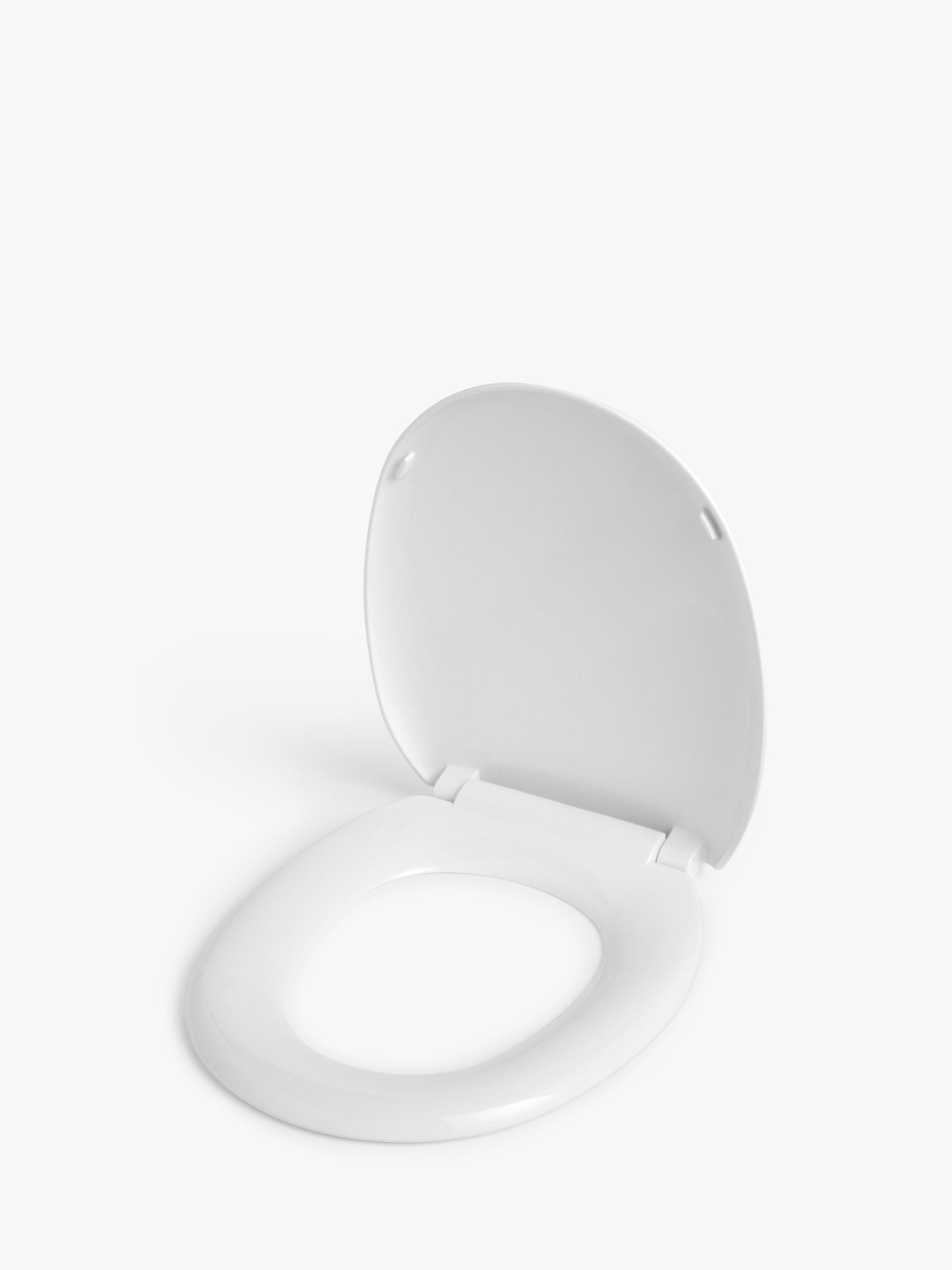 Siège de toilette John Lewis blanc à fixation par le bas - Produit britannique