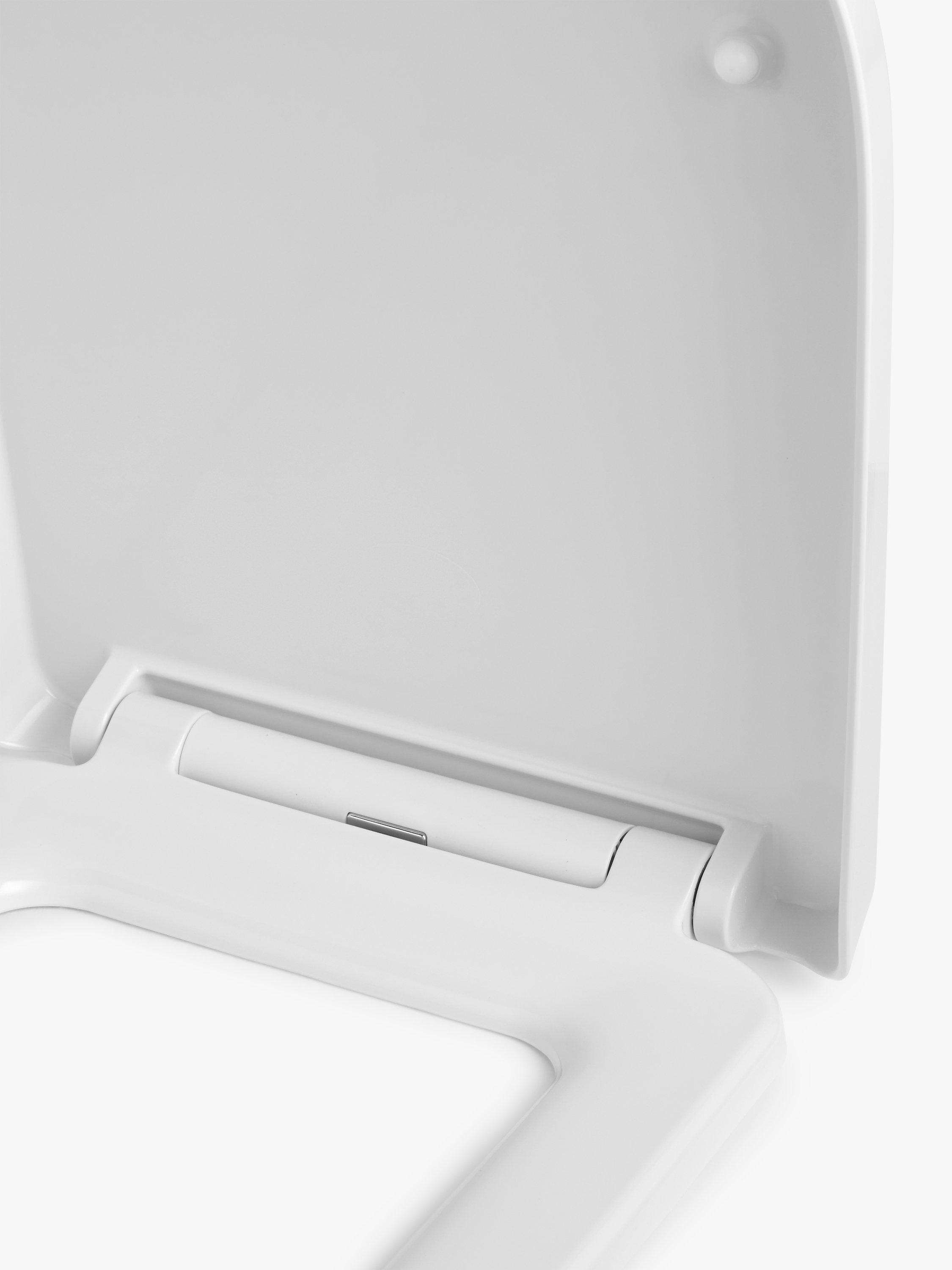 John Lewis Soft Square Easy-Fix toilet seat white, imported from the UK