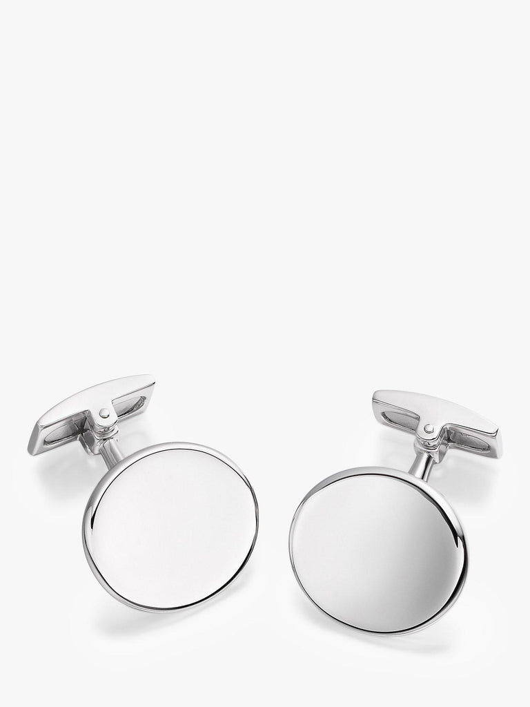 Hoxton London Concave Oval Cufflinks Silver
