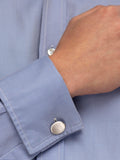 Hoxton London concave oval silver cufflinks, UK version