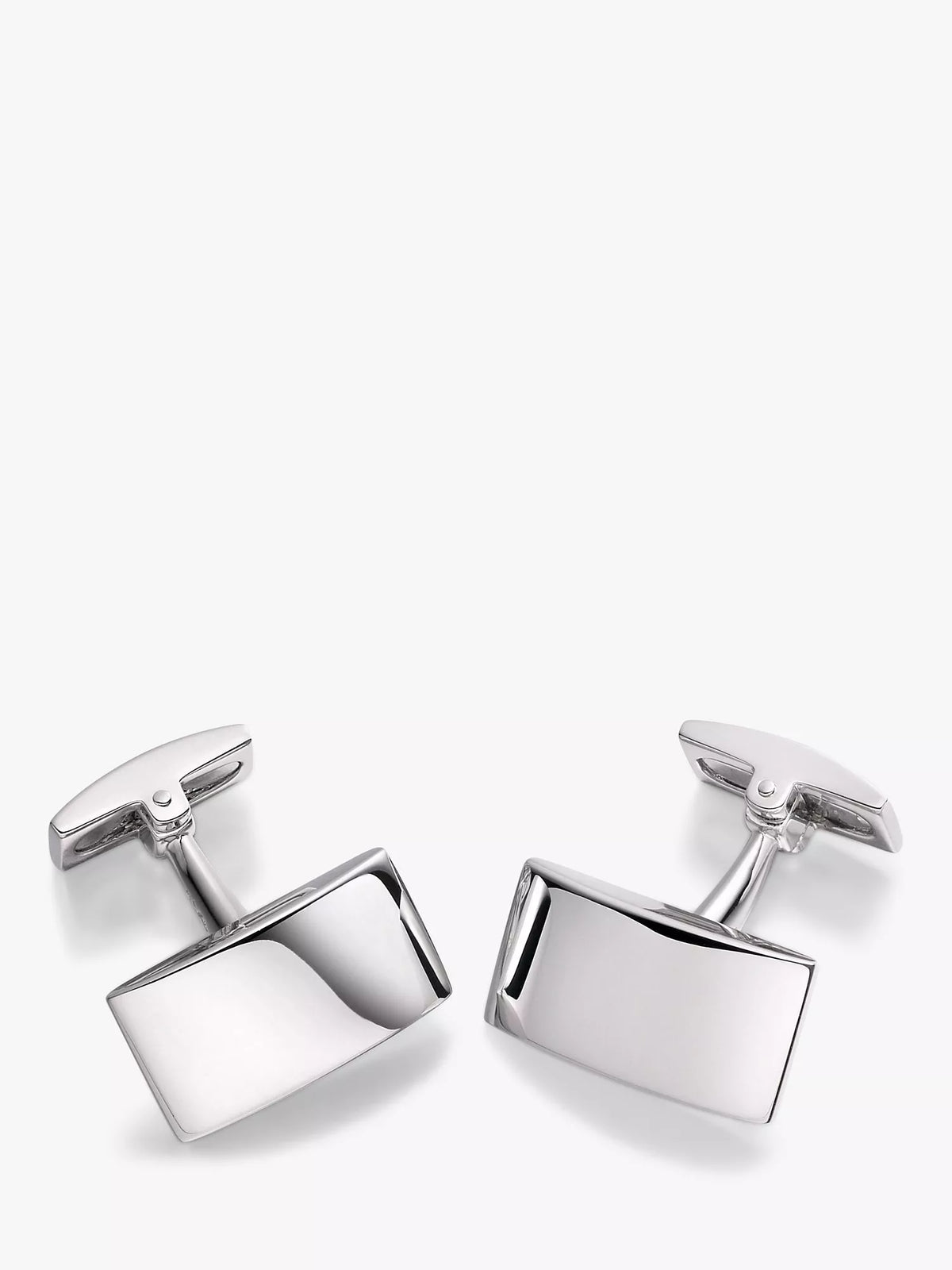 Hoxton London domed rectangular cufflinks silver (British brand)