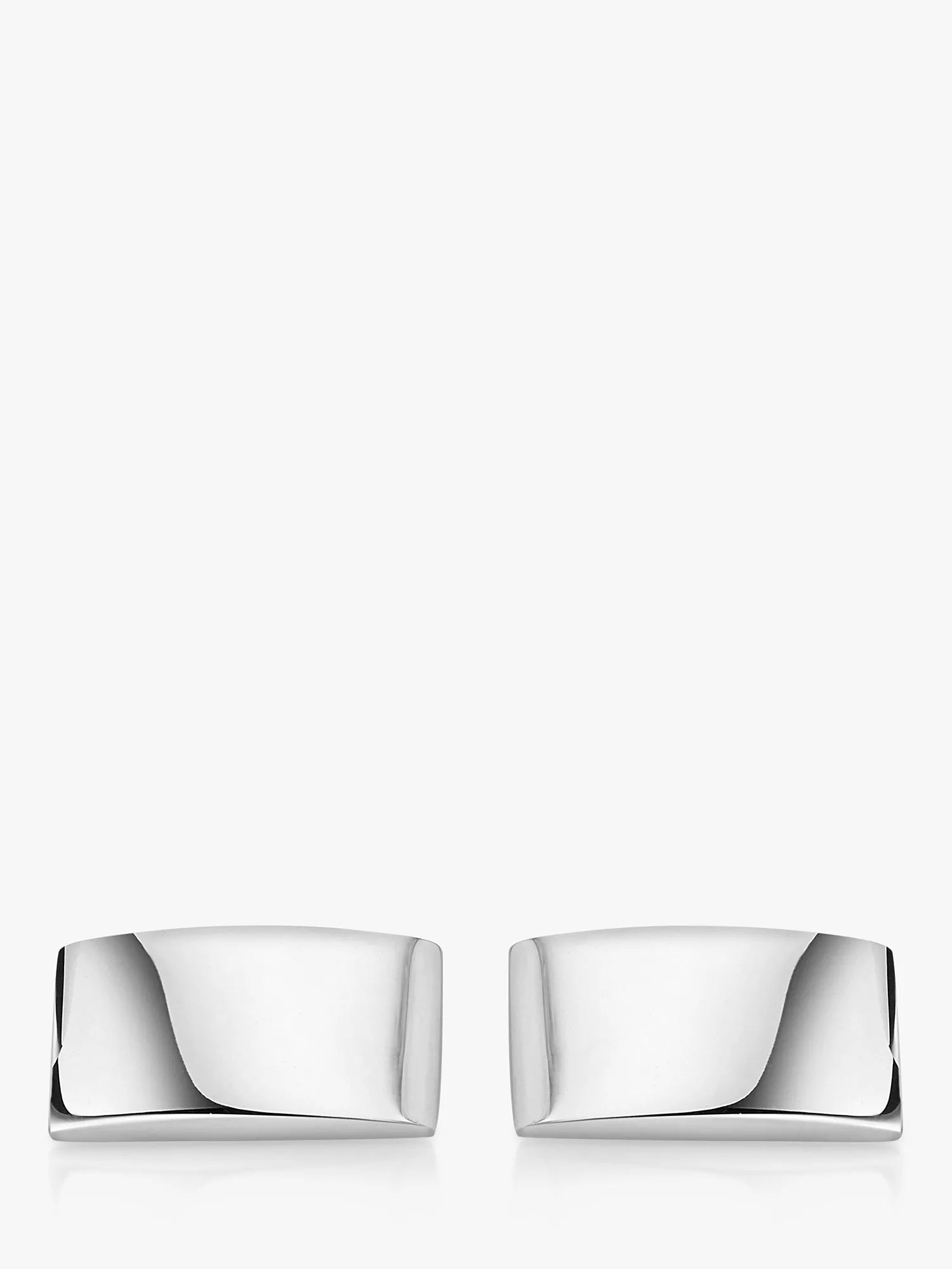 Hoxton London domed rectangular cufflinks silver (British brand)