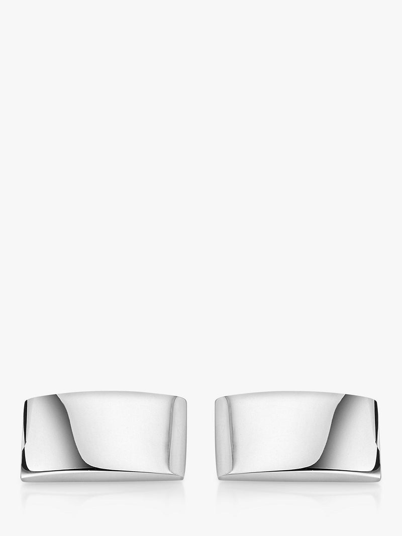 Hoxton London domed rectangular cufflinks silver (British brand)
