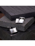 Hoxton London domed rectangular cufflinks silver (British brand)