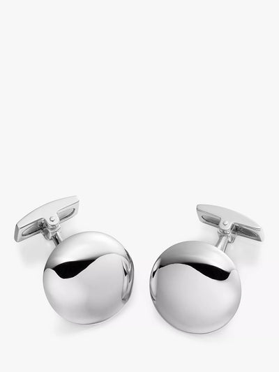 John Lewis Hoxton London Silver Domed Round Cufflinks for Men- Buy online at McGrocer